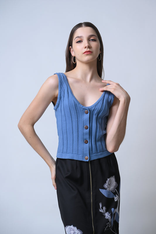 Frisky Sleeveless Top (Lt. Blue)