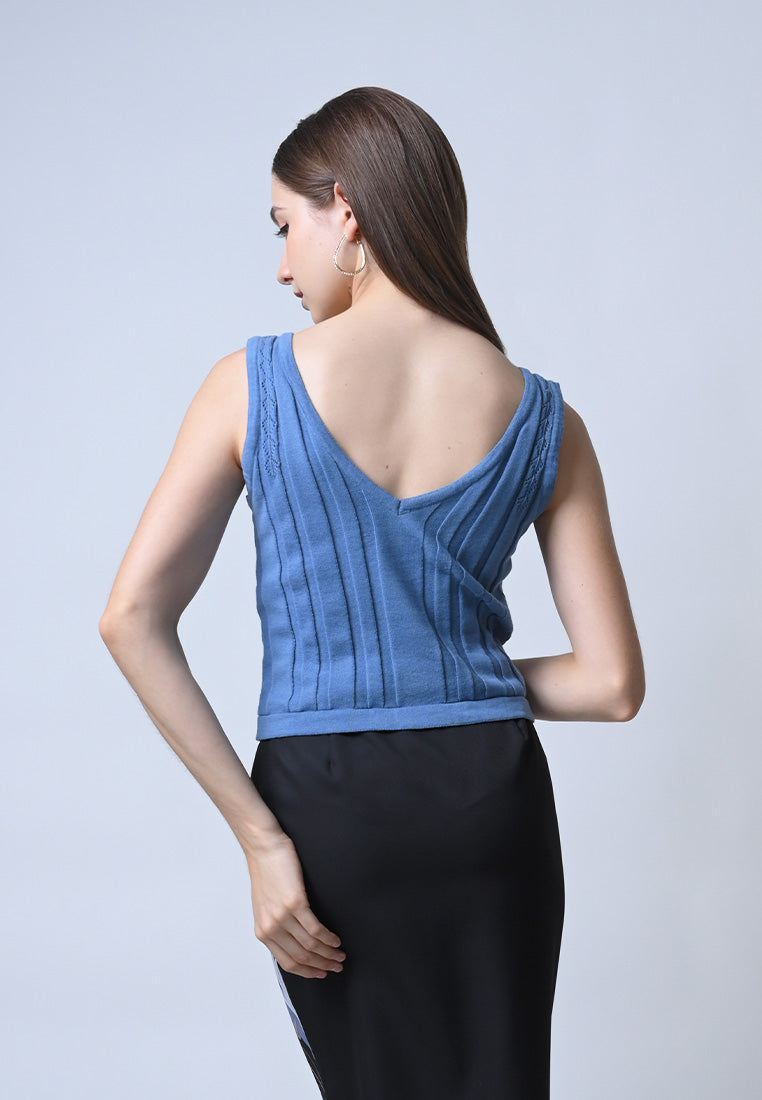 Frisky Sleeveless Top (Light Blue)
