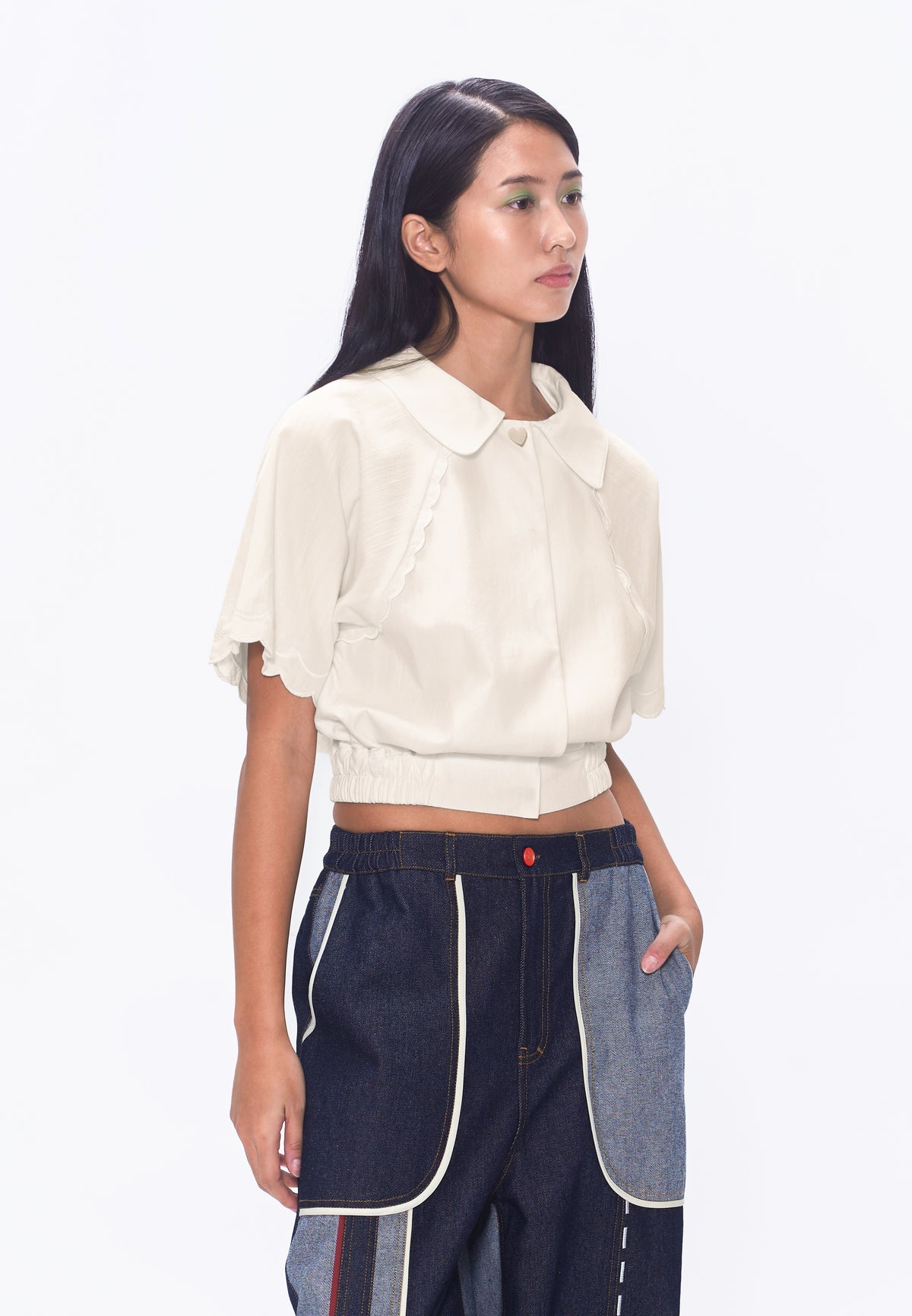 Plains & Prints x Randolf Fins Short Sleeve Top (Cream)