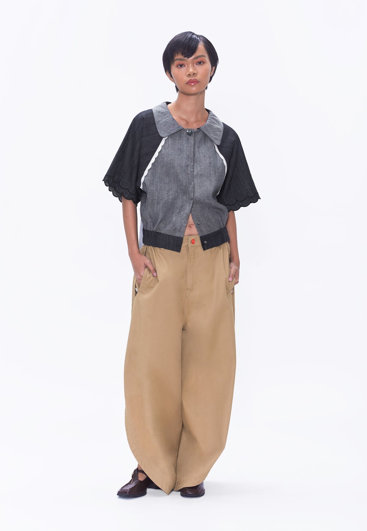Plains & Prints x Randolf Fins Short Sleeve Top (Denim)