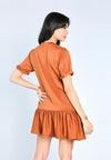 Nobleza Gabin Short Sleeve Dress (Rust)
