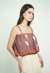 Gabriele Sleeveless Top (Spot Print Brown)