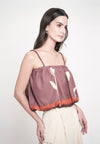 Gabriele Sleeveless Top (Spot Print Brown)