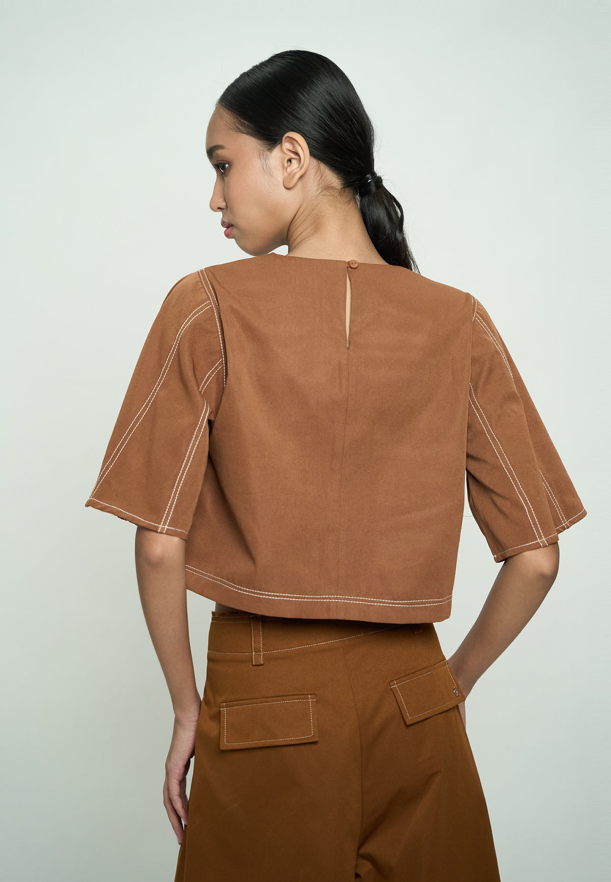 Gabriele Short Sleeve Top (Toffee)