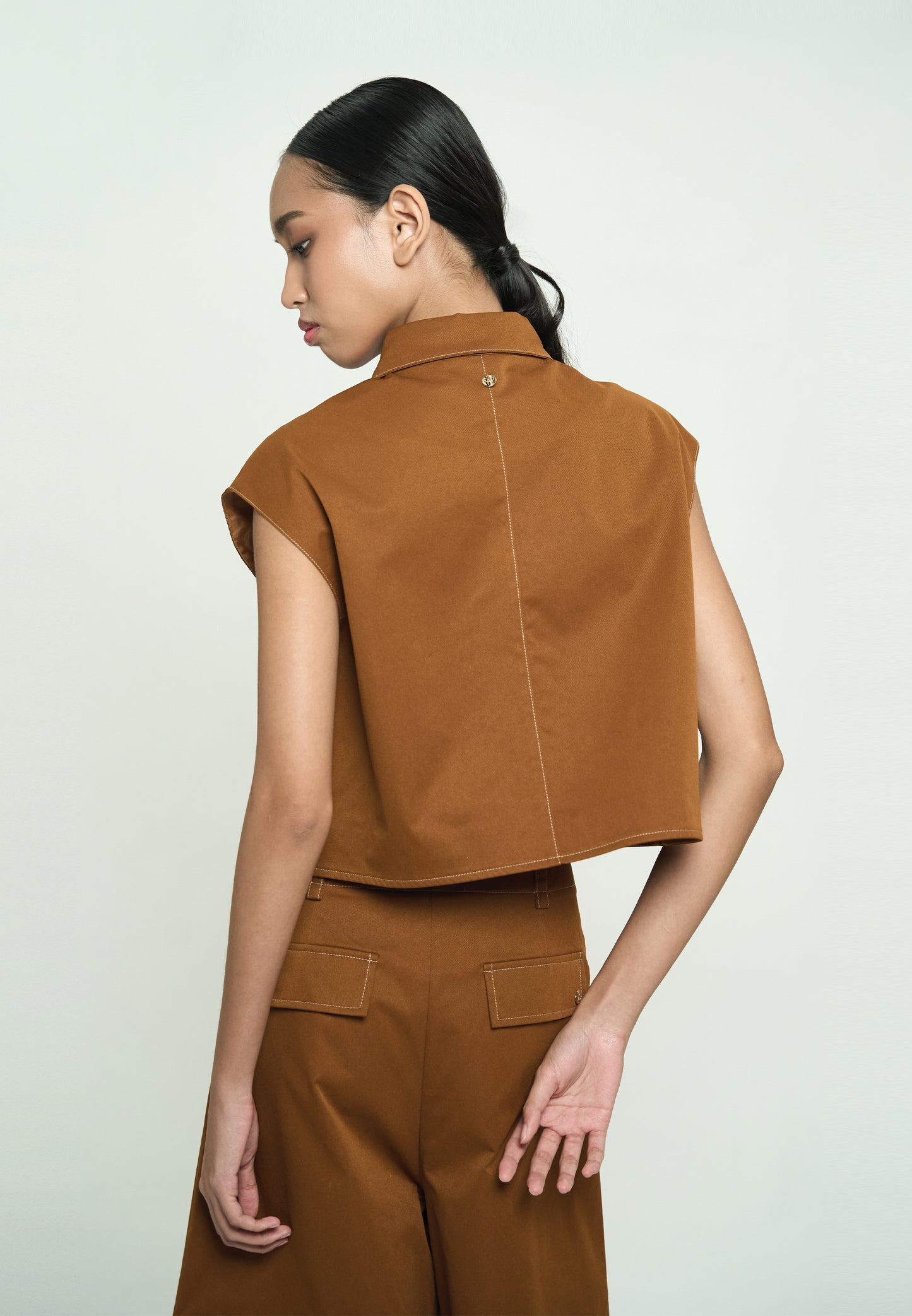 Gaella Extended Sleeve Top (Toffee)