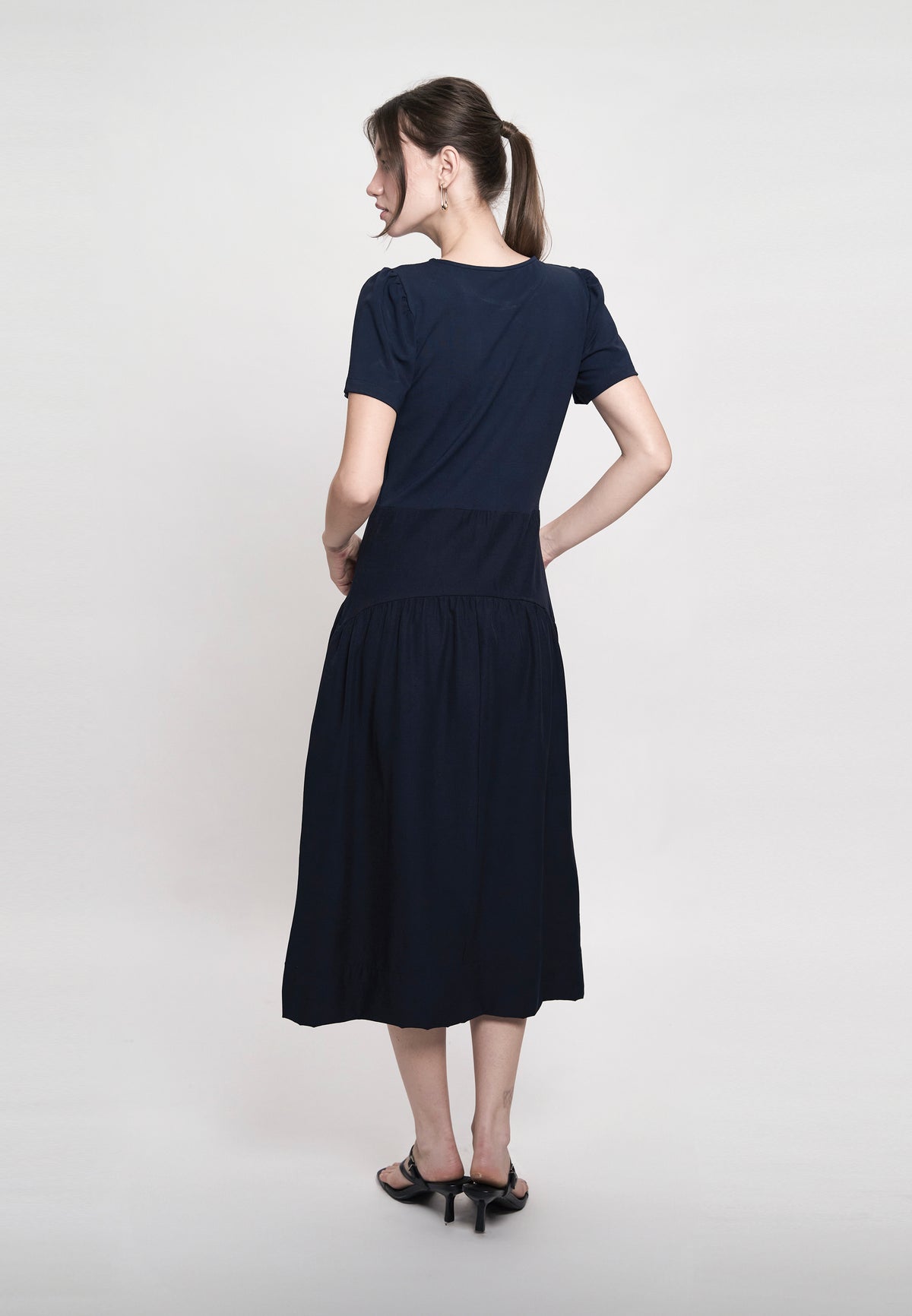 Gaia Short Sleeve Dress (Navy)