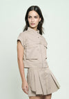 Gaile Short Sleeve Top (Taupe)