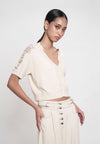 Ganish Short Sleeve Top (Beige)