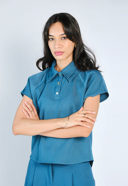 Nobleza Geeno Short Sleeve Top (Teal)