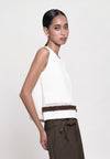 Genra Sleeveless Top (Spot Print Offwhite)