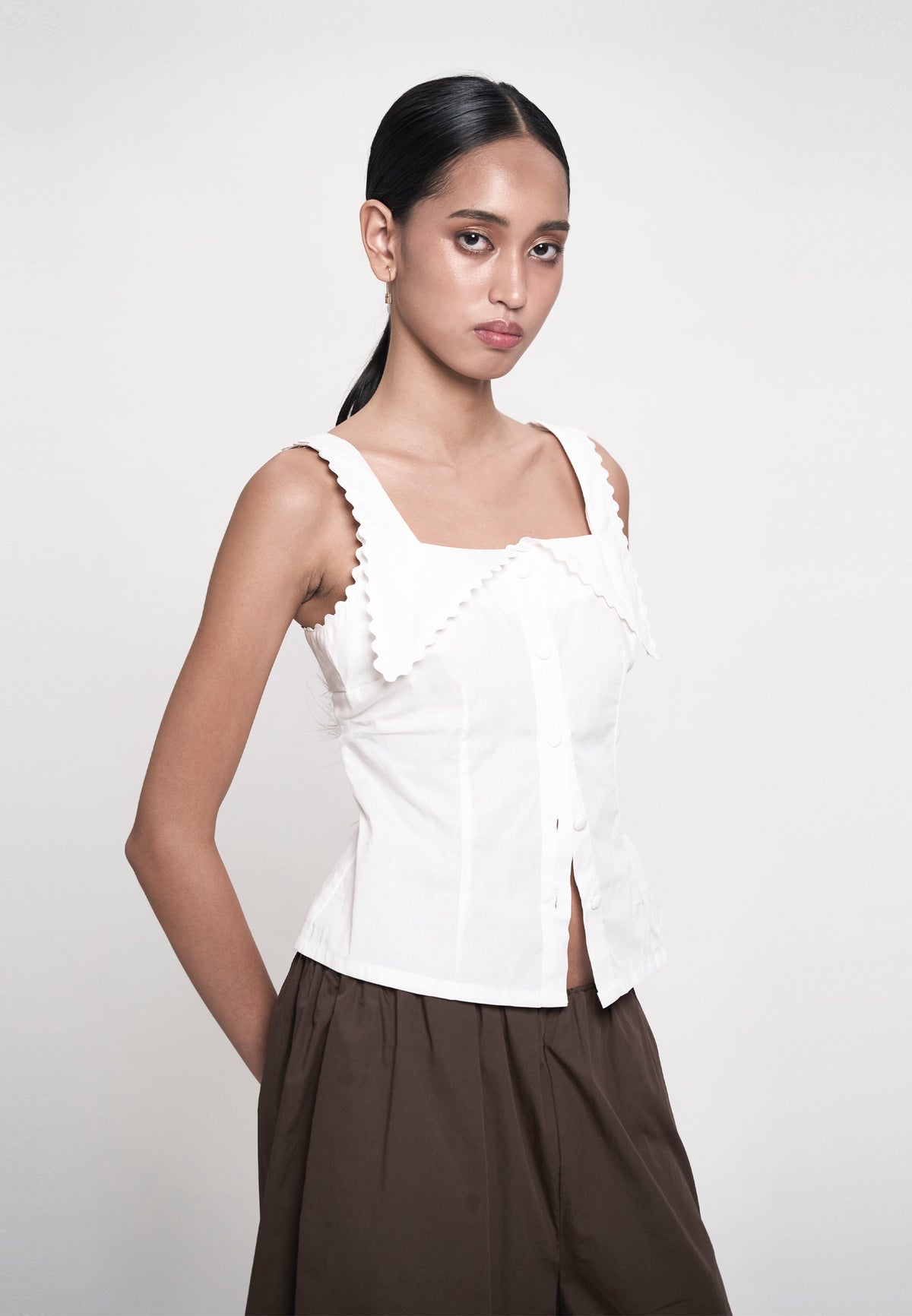 Gentry Sleeveless Top (Offwhite)