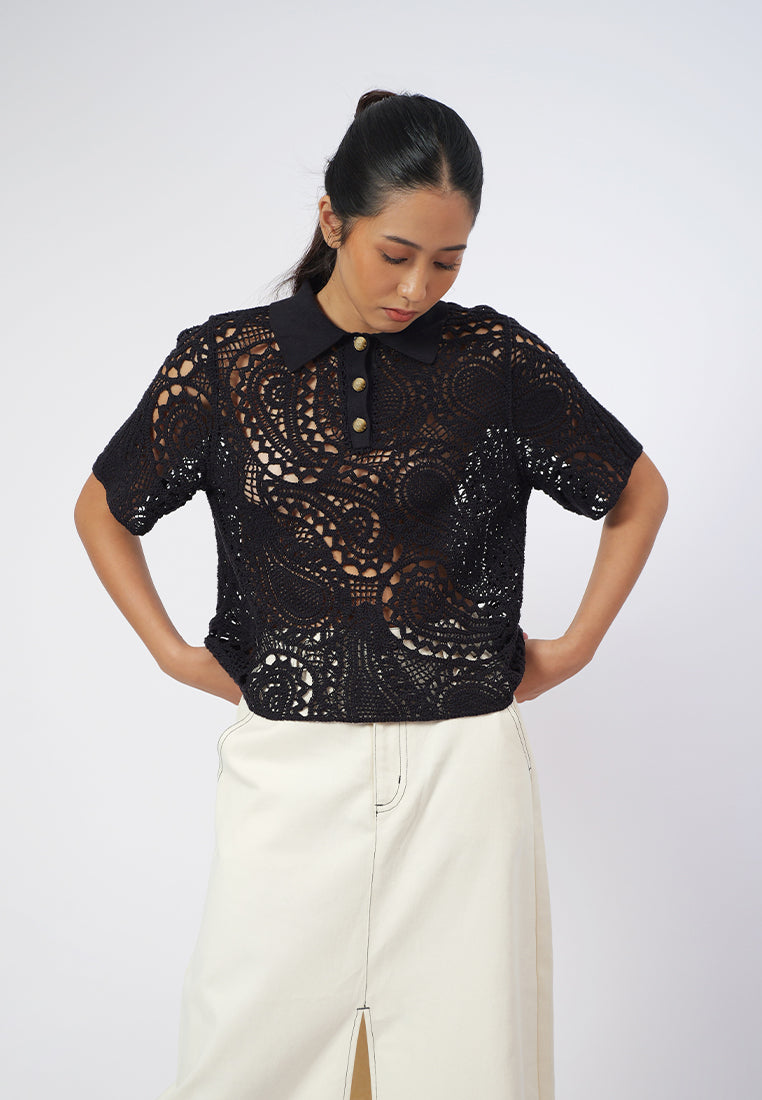 Raf Giana Short Sleeve Top (Black)