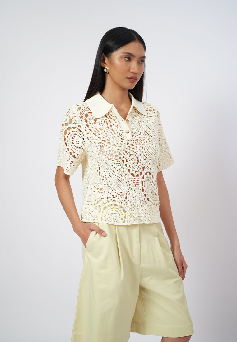 Raf Giana Short Sleeve Top (Yellow Butter)