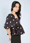 Mark Bumgarner X Vania Romoff For Plains & Prints Gia Short Sleeve Top (Polkadot)
