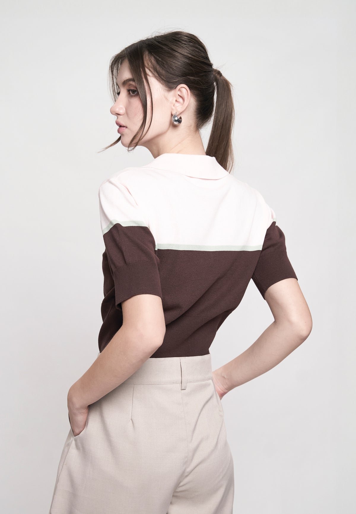 Giffy Short Sleeve Top (Pink/Brown)