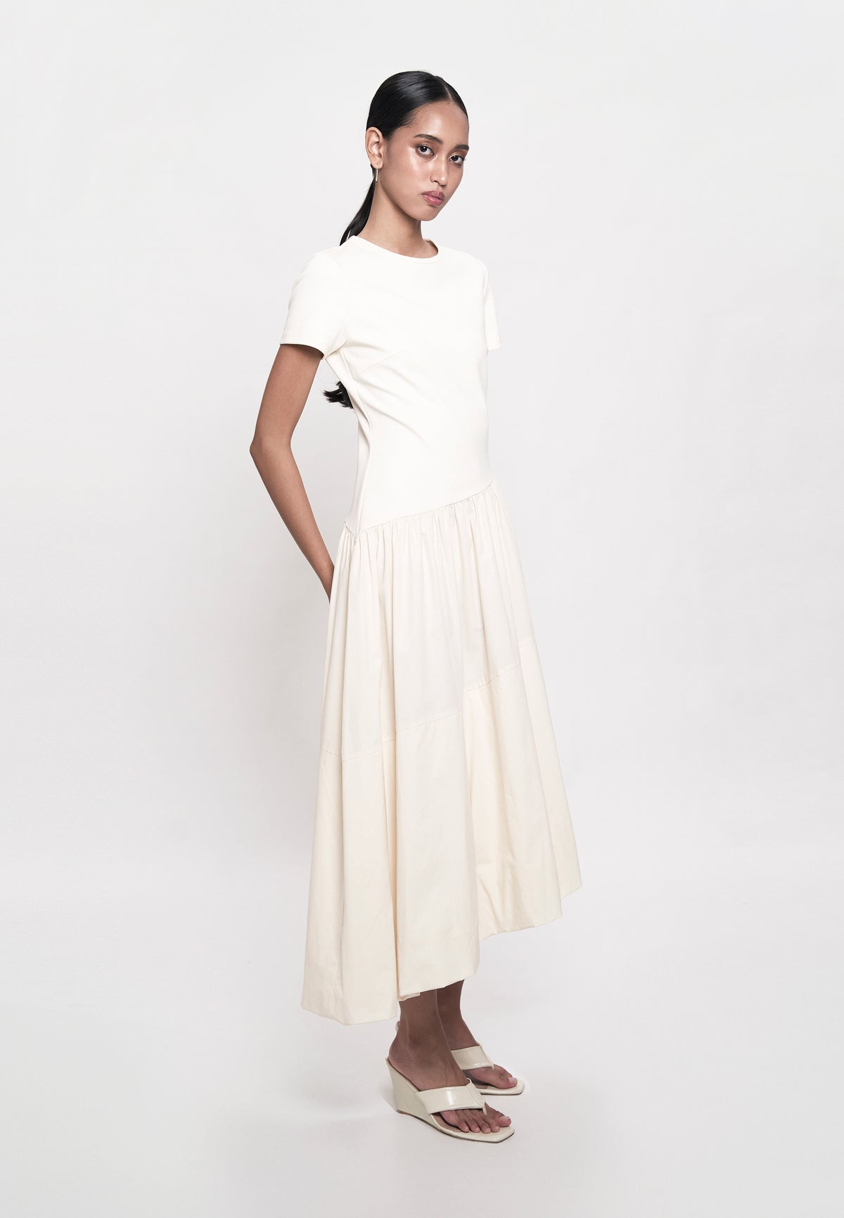 Ginc Short Sleeve Dress (Cream)