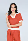 Nobleza Giordan Short Sleeve Top (Rust)