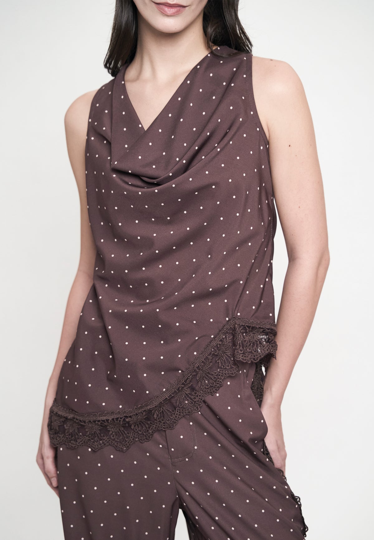 Giorgia Sleeveless Top (Printed Brown )