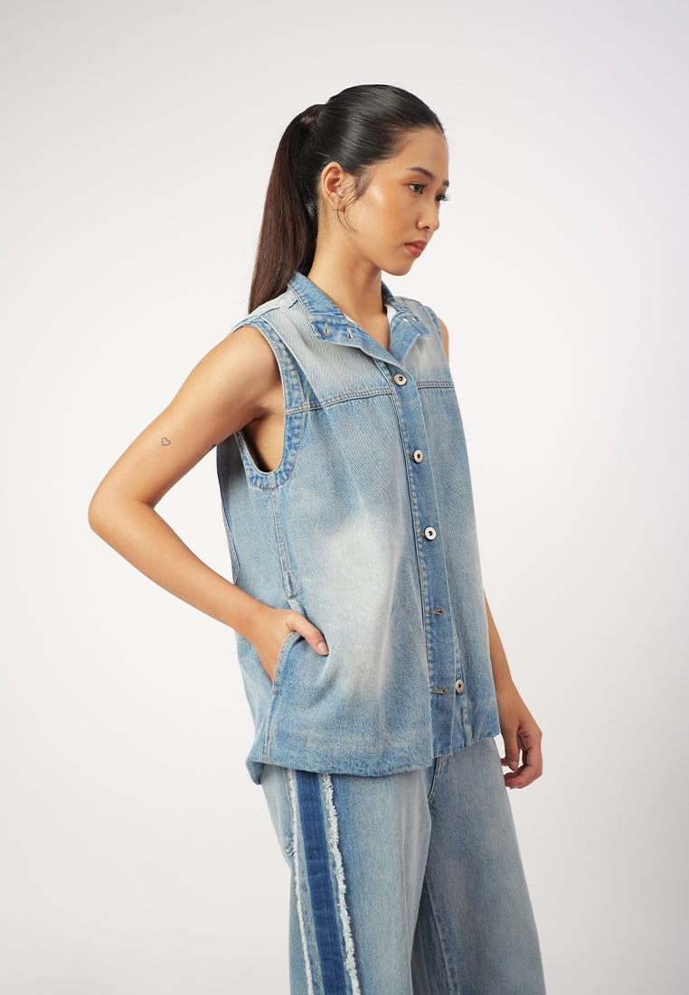 Raf Gizelle Sleeveless Vest Top(Denim)