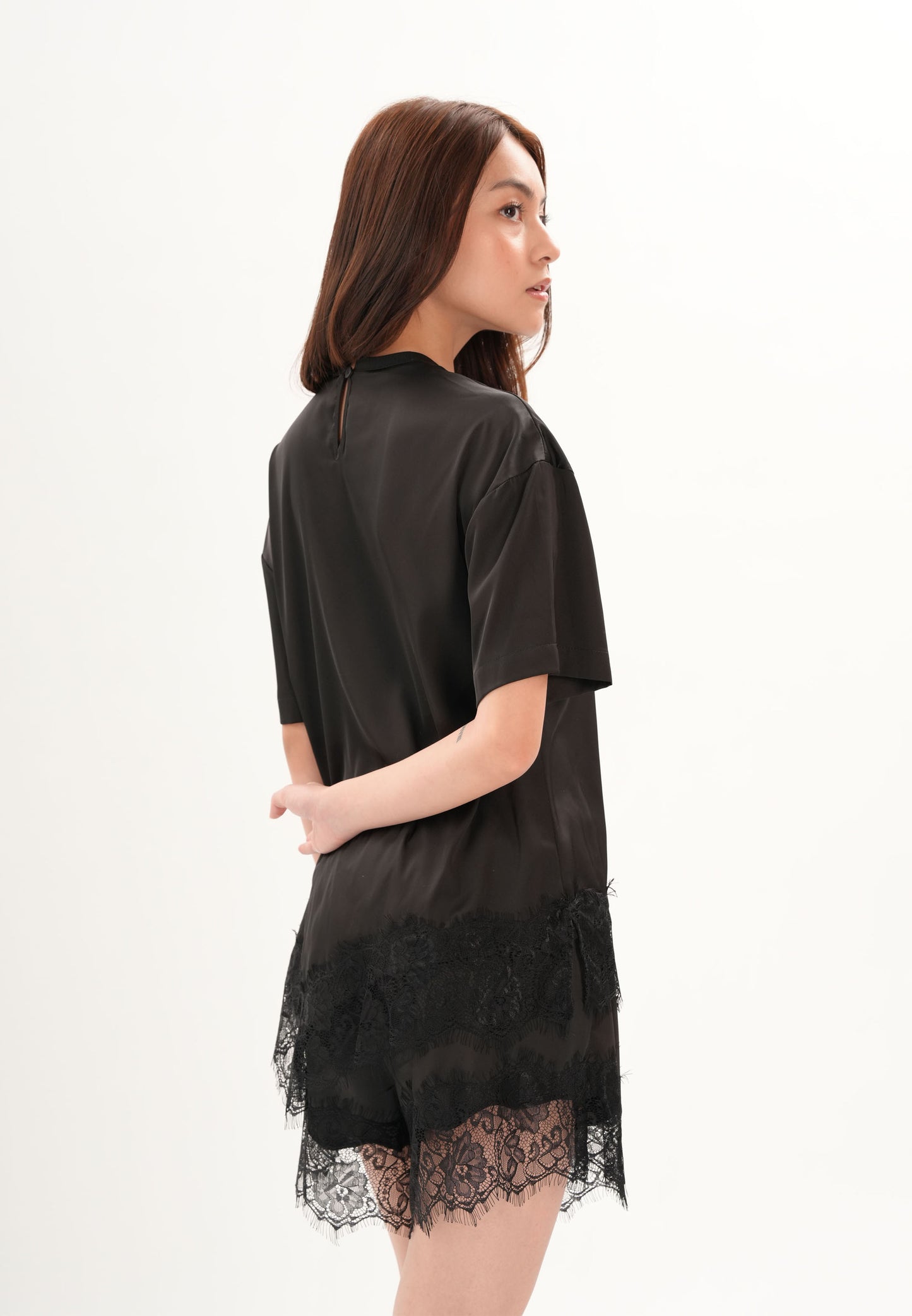 Archetype Refined Glossy Short Sleeve Top (Black)