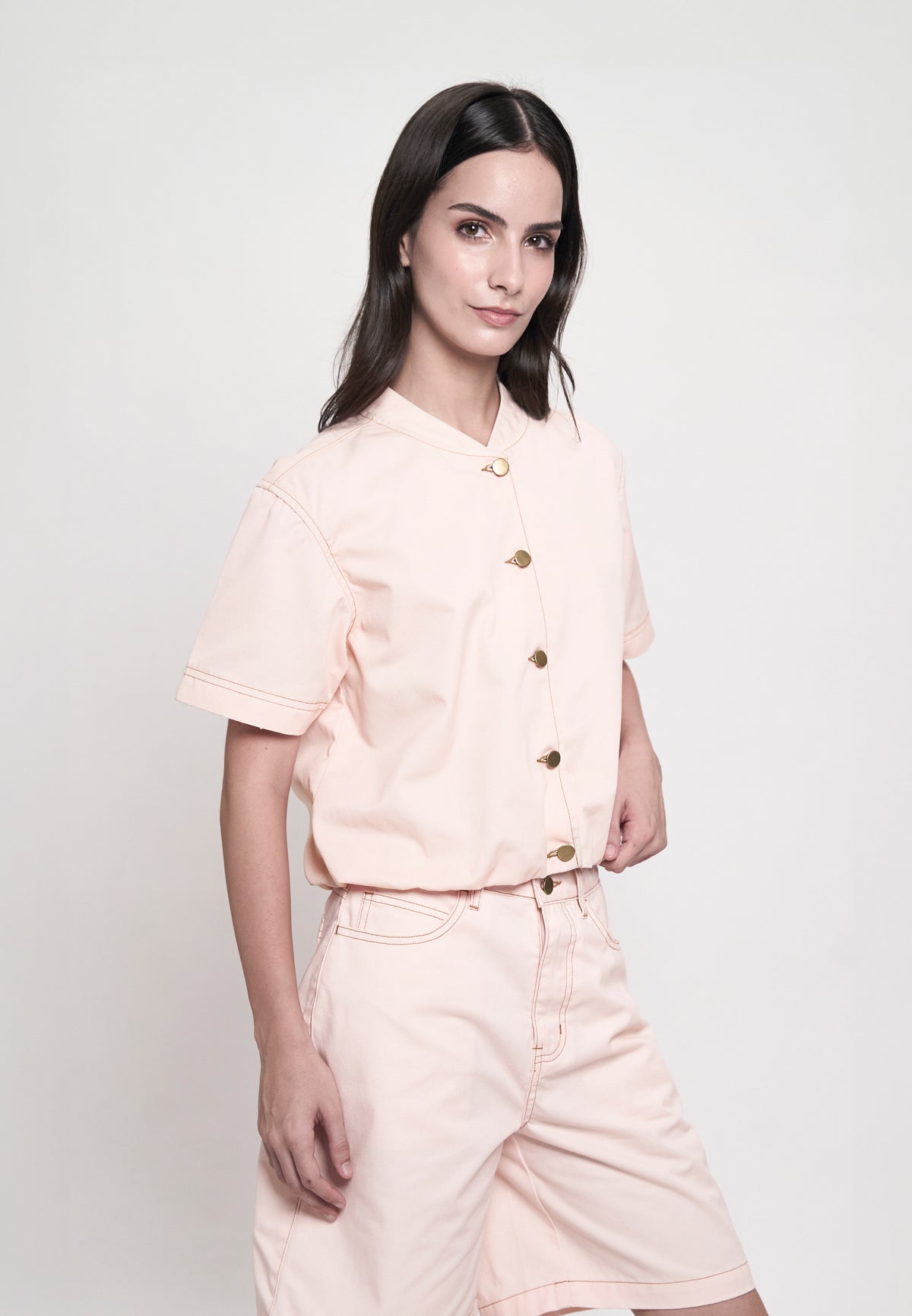 Glydel Short Sleeve Top (Light Pink)
