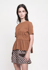 Grady Short Sleeve Top (Toffee )