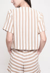 Graham Short Sleeve Top (Striped Brown)