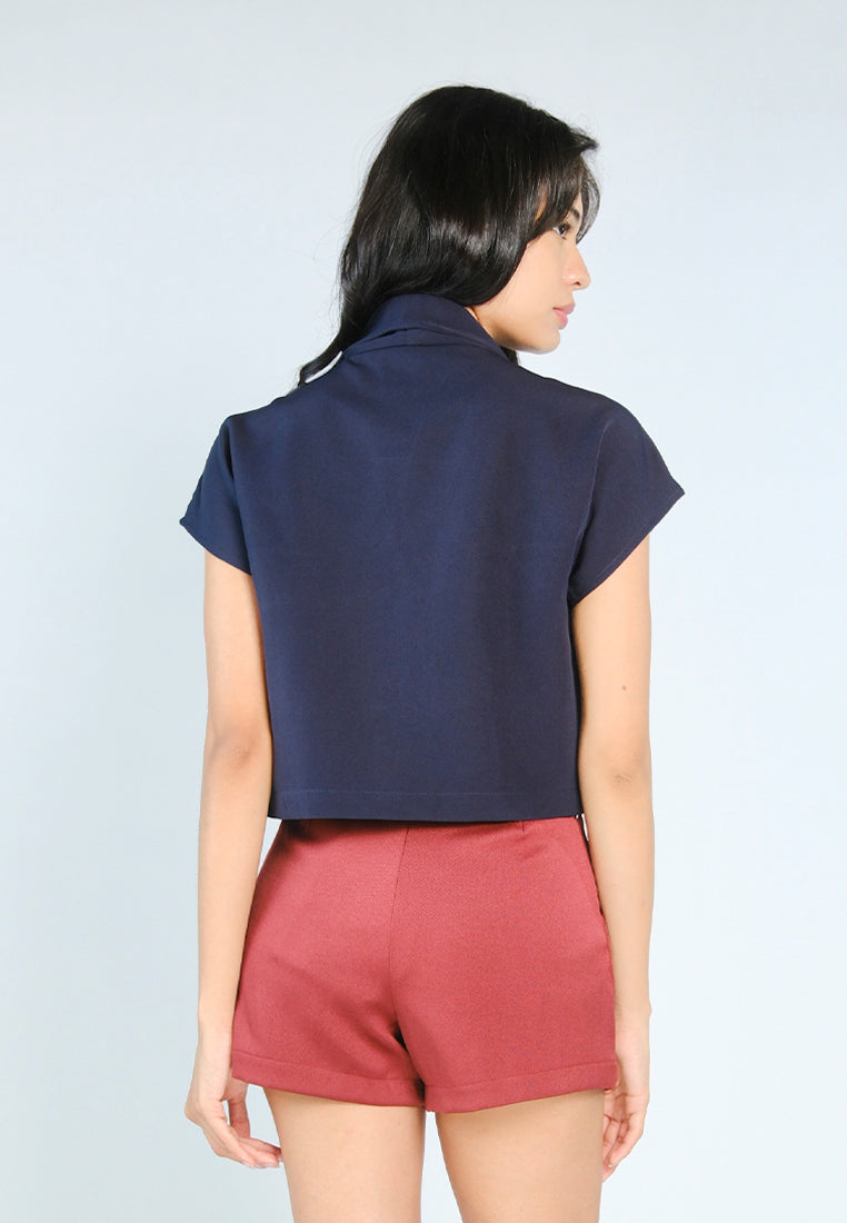 Nobleza Grayson Short Sleeve Top (Navy)
