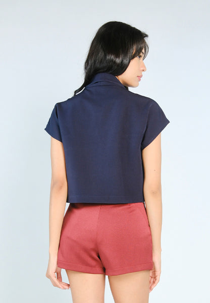 Nobleza Grayson Short Sleeve Top (Navy)