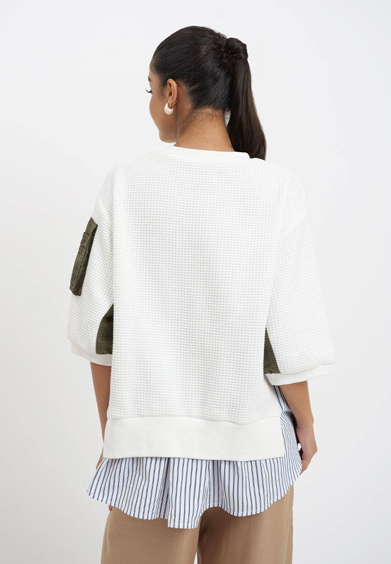 Raf Hadley Quarter Sleeve Top (White)