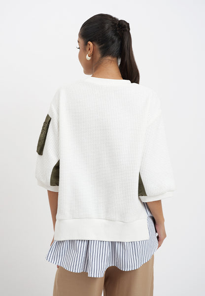 Raf Hadley Quarter Sleeve Top (White)