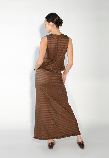 Sari- Sari Hanabi Skirt (Brown)