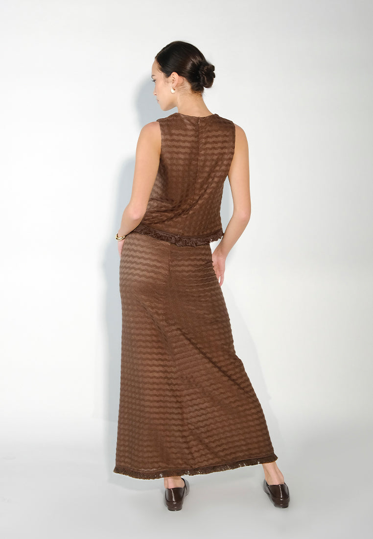 Sari- Sari Hanabi Sleeveless Top (Brown)