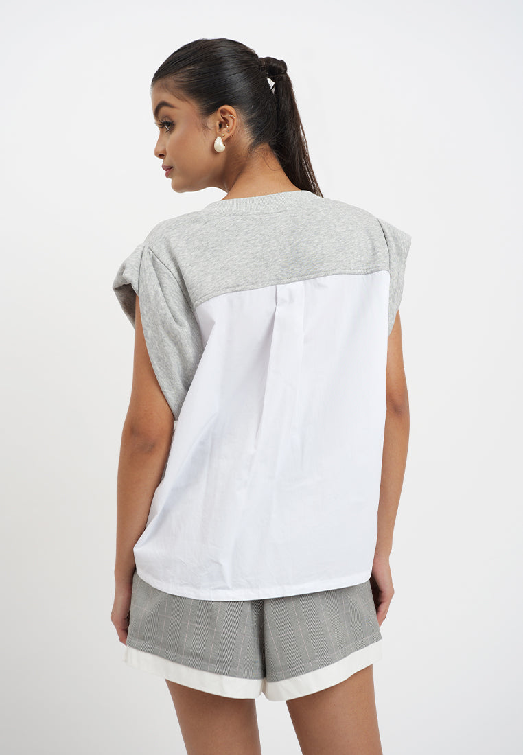 Raf Hana Extended Sleeve Top (Gray)