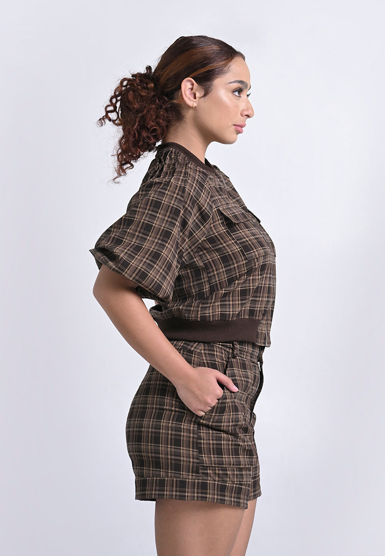 Archetype Travel Hanford Short Sleeve Top (Printed Brown)