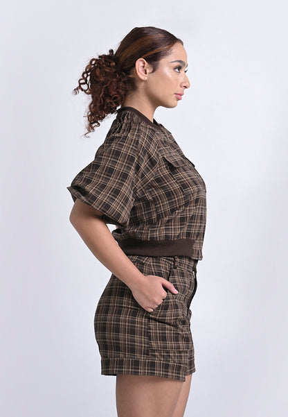 Archetype Travel Hanford Short Sleeve Top (Printed Brown)