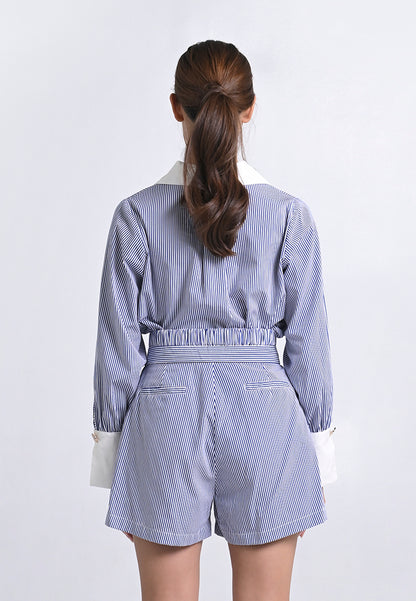 Archetype Travel Harkin Long Sleeve Top (Striped Blue)