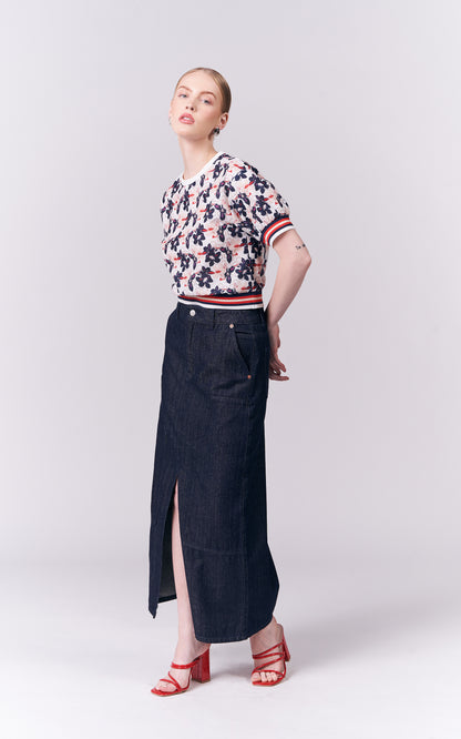 DNM Studios Harmonee Denim Skirt (Mid.Blue)