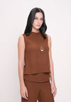 Hemedy Sleeveless Top (Brown)