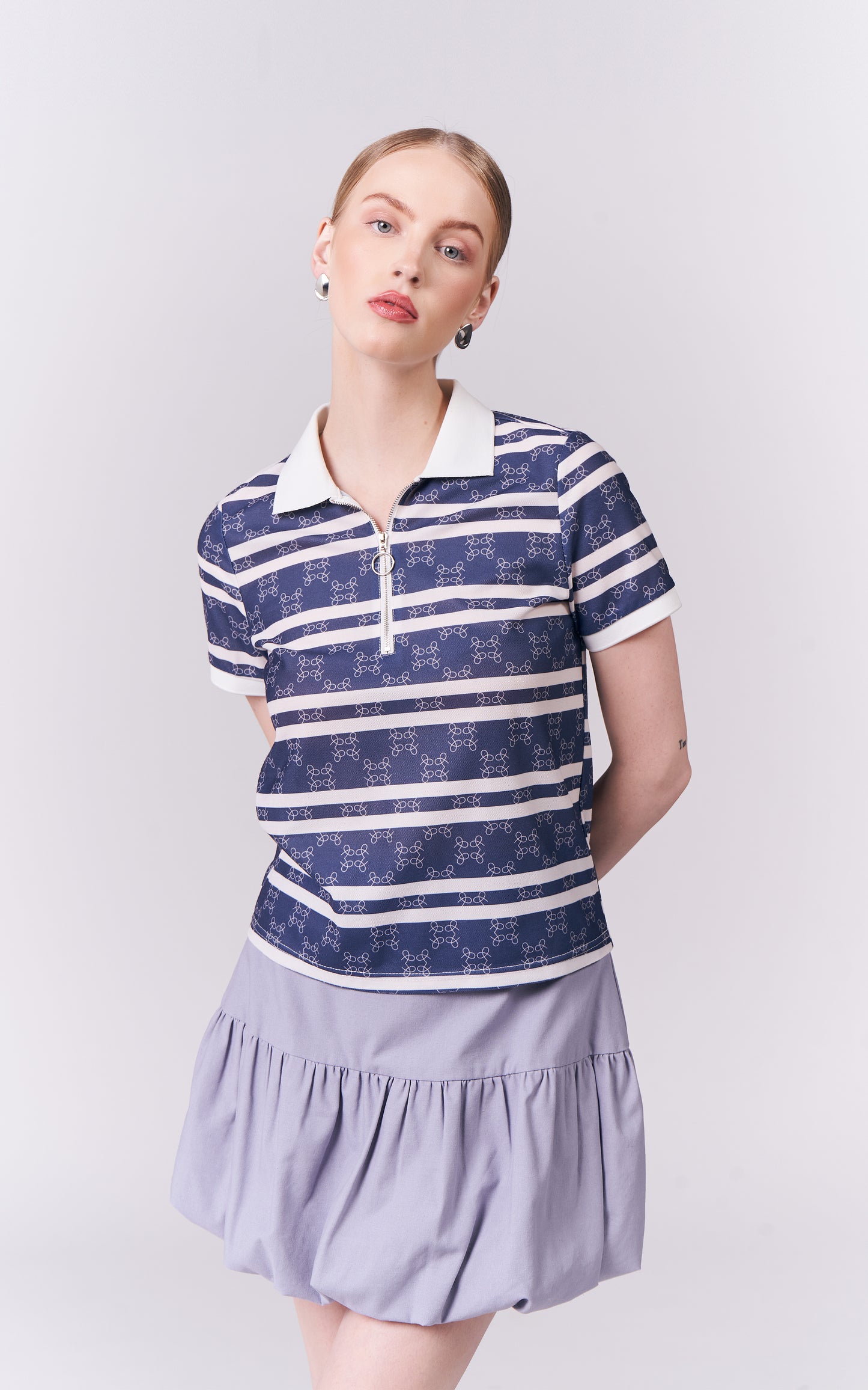 DNM Studios Hesttia Short Sleeve Sportshirt Top (Multi)