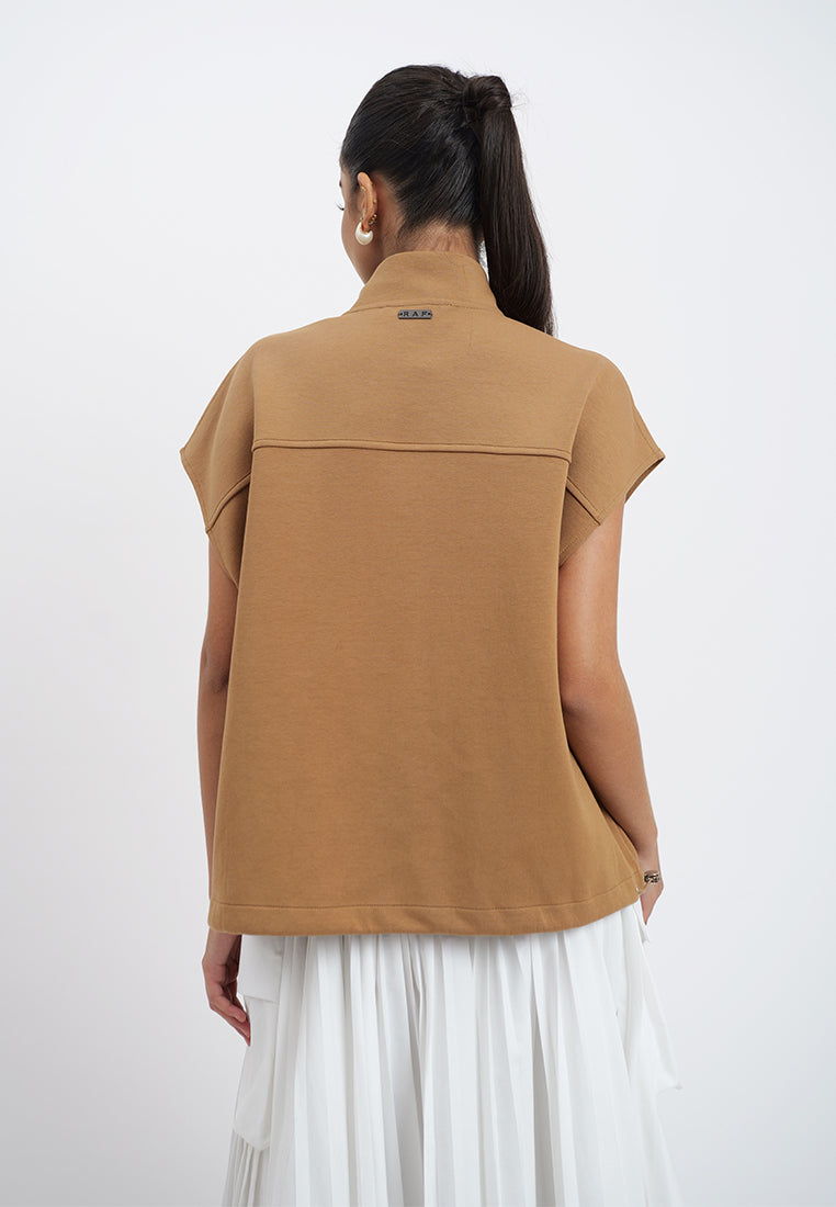 Raf Holt Extended Sleeve Top (Camel)