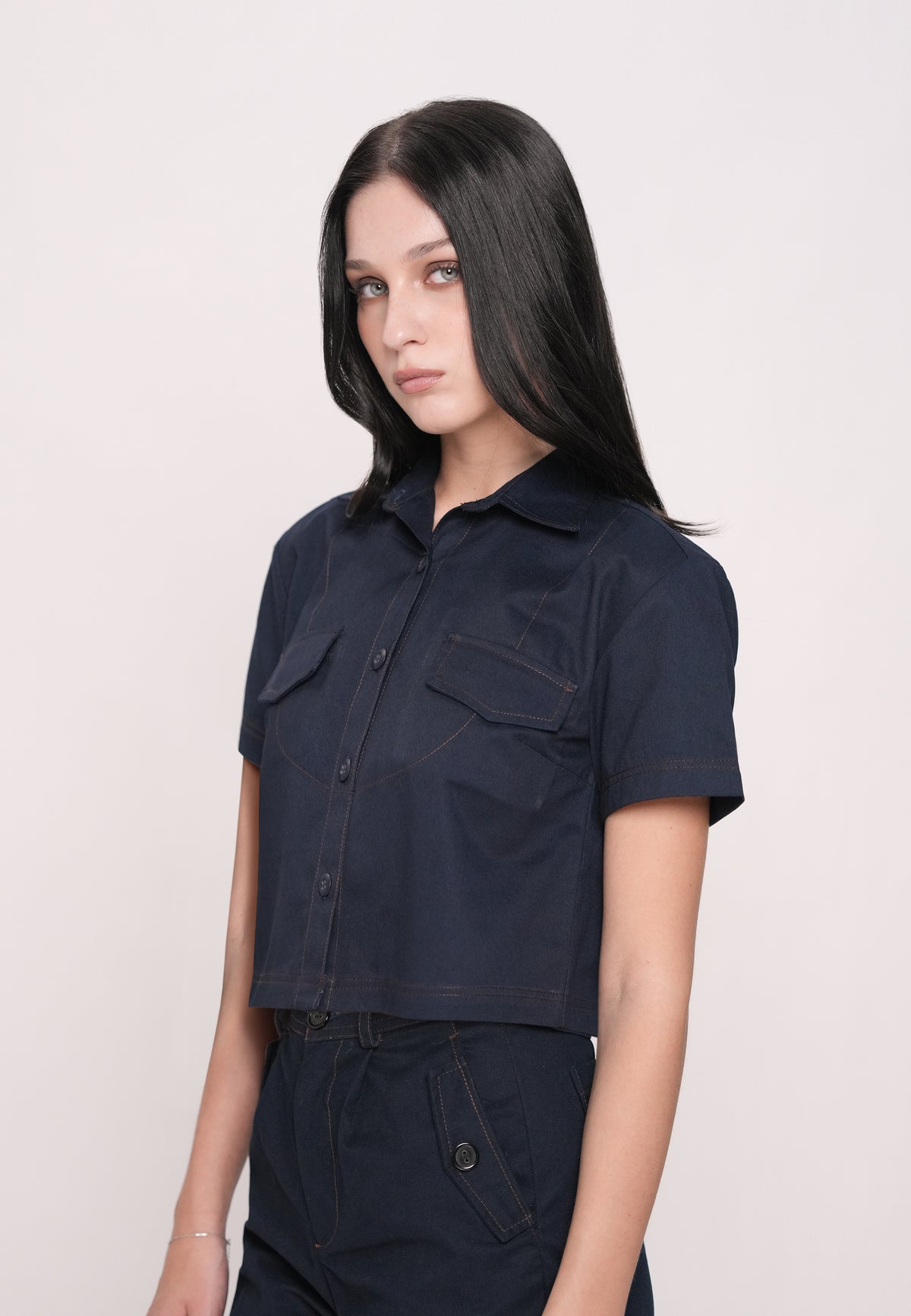 Howell Short Sleeve Top (Navy)