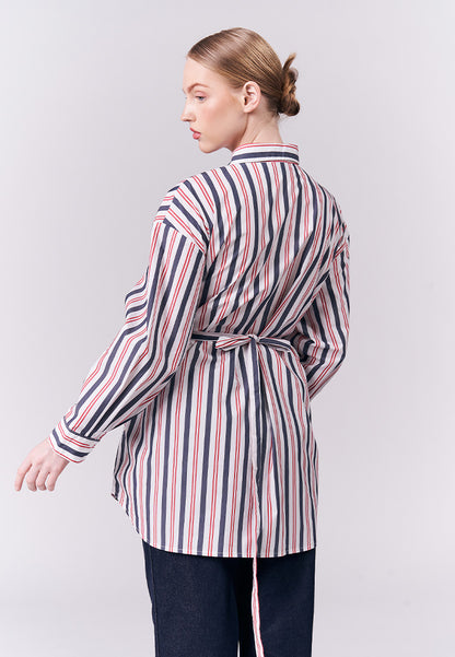 DNM Studios Humphrey Long Sleeve Tunic Top (Red & White)