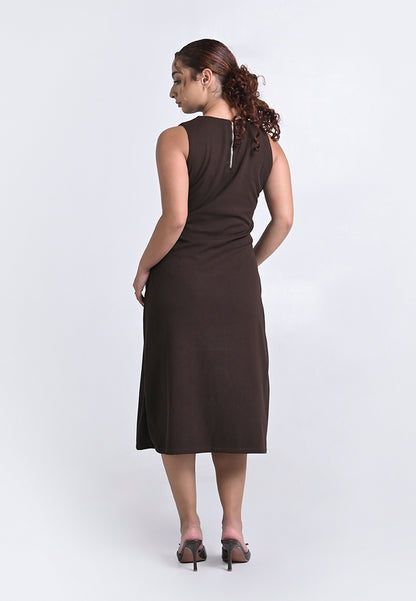 Archetype Travel Hyden Sleeveless Dress (Choco Brown)