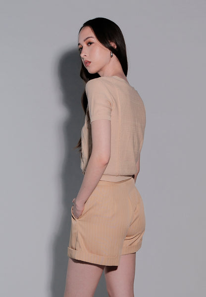 Holiday 2025 Icel Short Sleeve Top (Khaki)