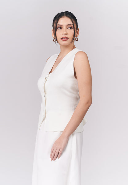 Idaria Sleeveless Top (Off-white)