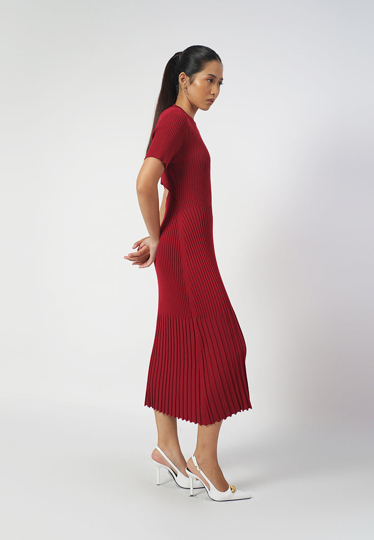 Raf Ida Short Sleeve Dress  (Red)