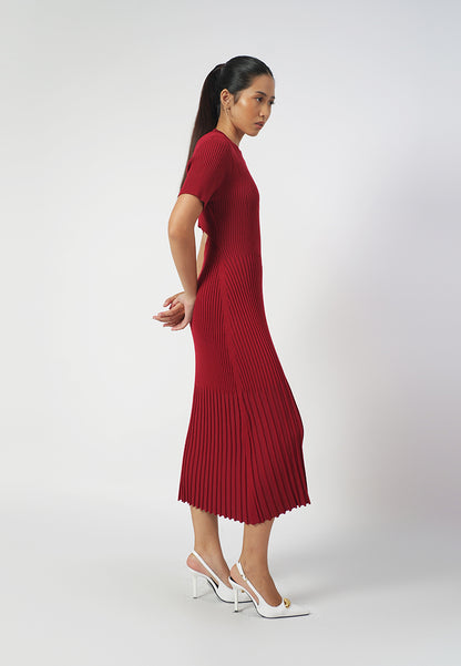 Raf Ida Short Sleeve Dress  (Red)