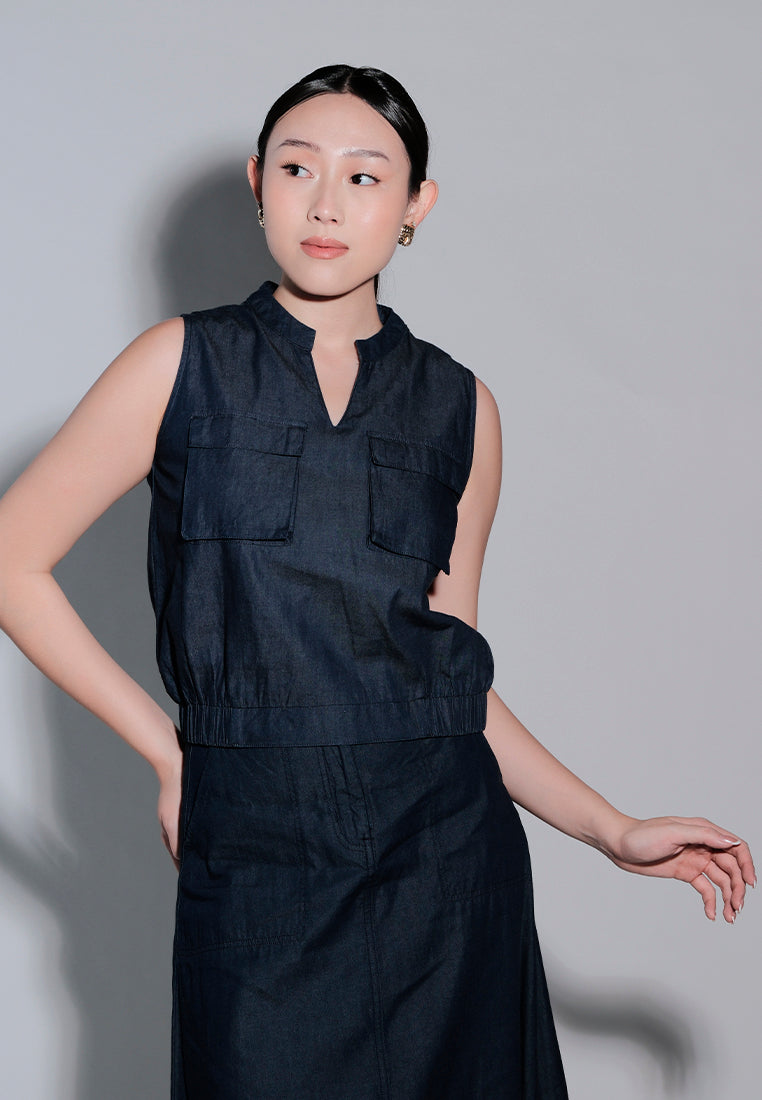 Holiday 2025 Idha Sleeveless Top (Navy Blue)