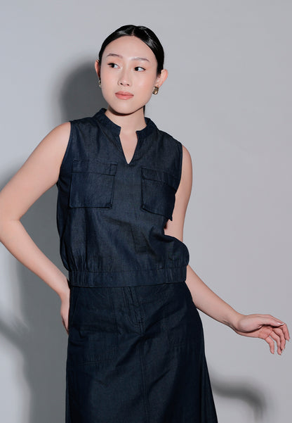 Holiday 2025 Idha Sleeveless Top (Navy Blue)
